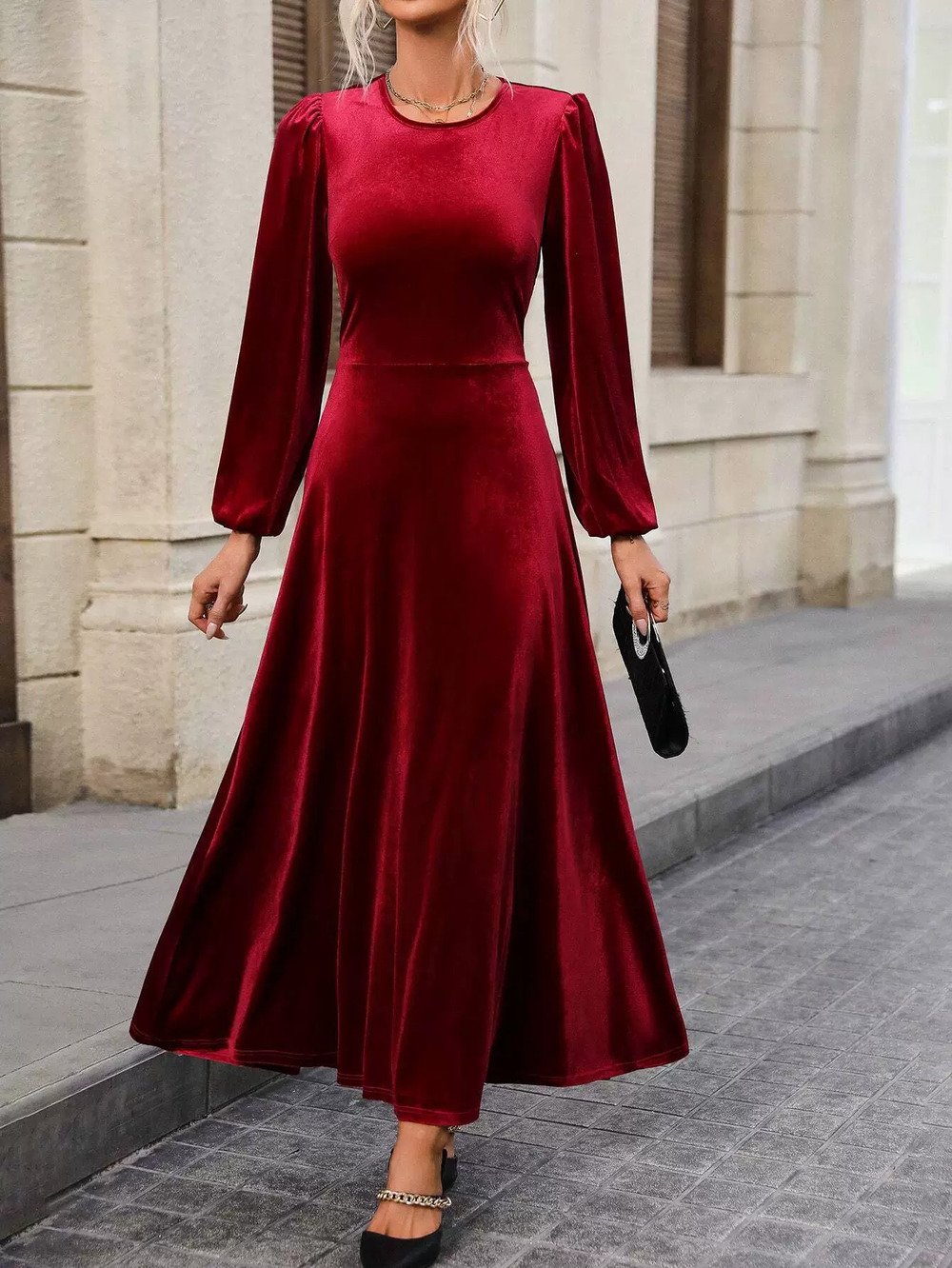 ZARA Elegant Velvet Backless Maxi Dress Spring Summer